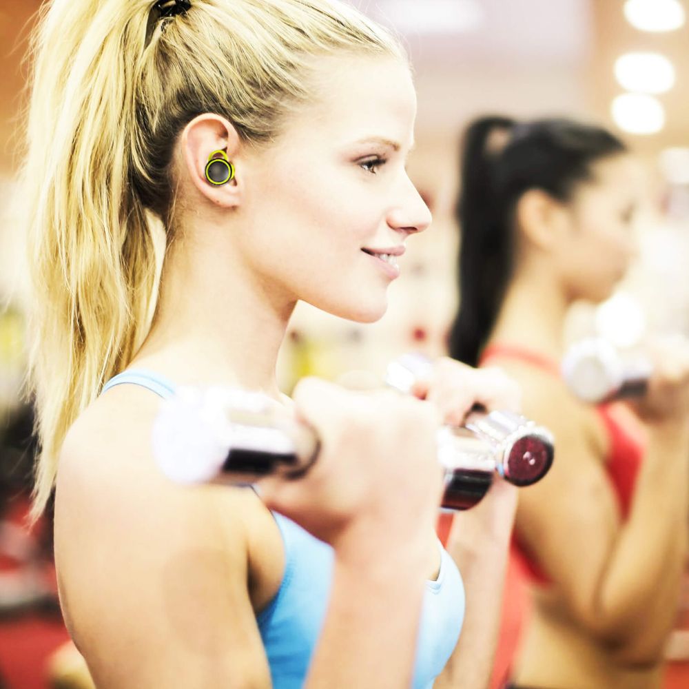 Wireless wrap around earbuds with hooks for fitness